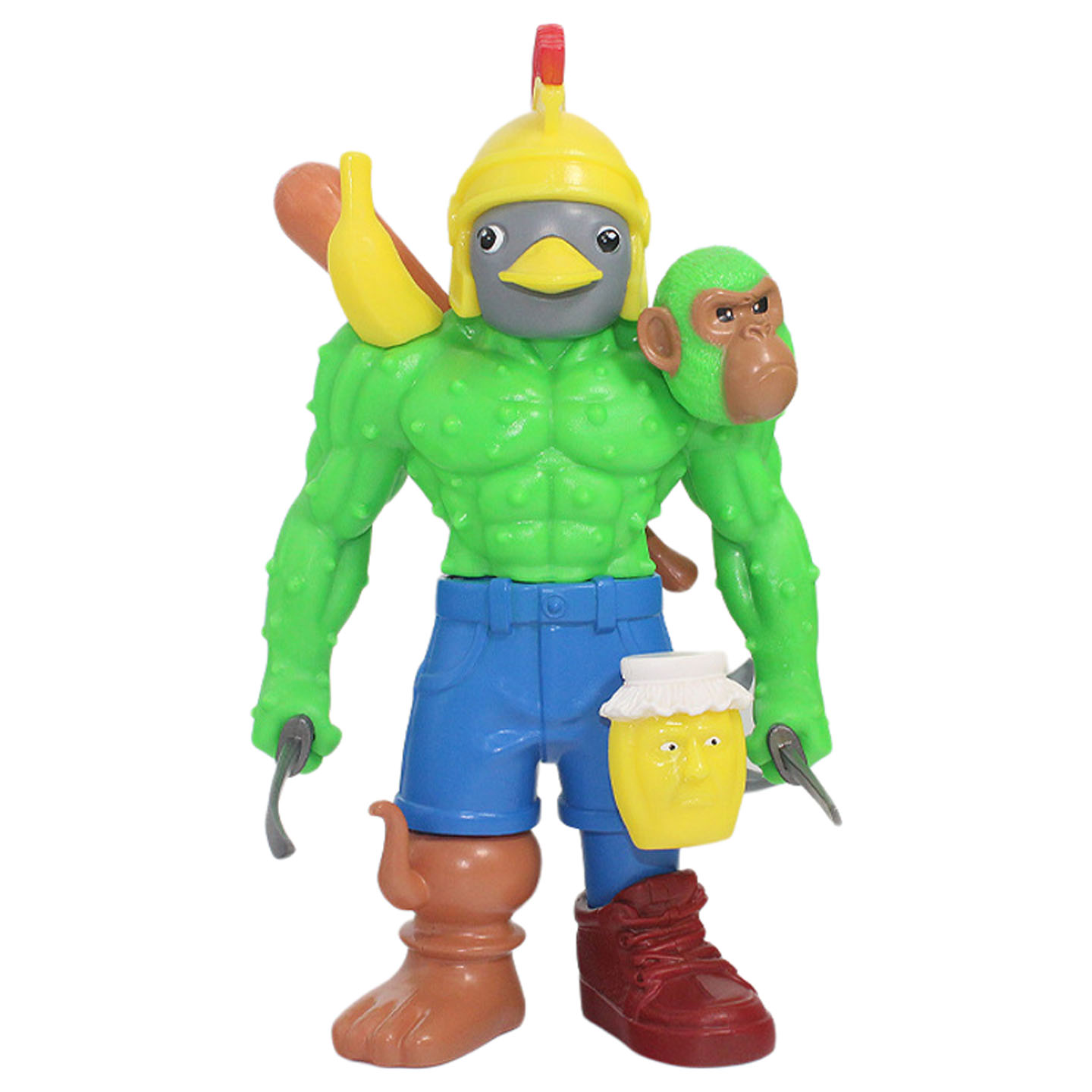 大号山鸡香蕉猴木棍人手办玩具