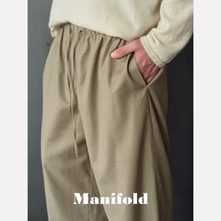 长裤 垂坠感休闲西裤 Manifold｜25SS羊毛混纺抽绳宽松百搭男女款