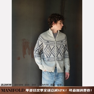 Manifold｜费尔岛提花100%羊毛拉链开衫毛衣针织内搭外套