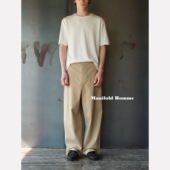 Manifold｜天丝长绒棉混纺三角标静奢廓形简约直筒休闲长裤 西裤