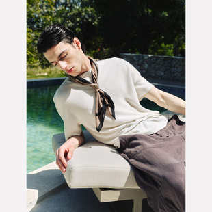 Manifold|桑蚕丝天丝醋酸混纺无缝一体亲肤松弛感圆领短袖T恤