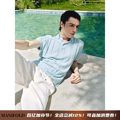 ManifoldUPW亚麻暗纹polo短袖