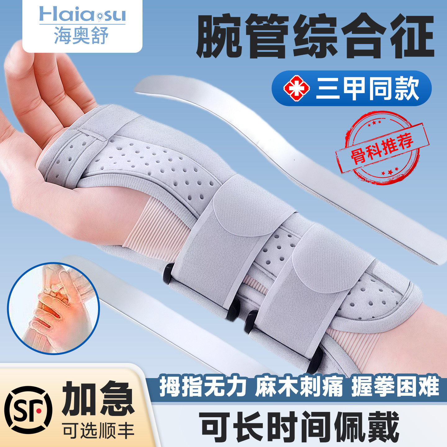 腕管综合症护具腕管综合征专用护具手麻护腕手腕劳损医用固定支具