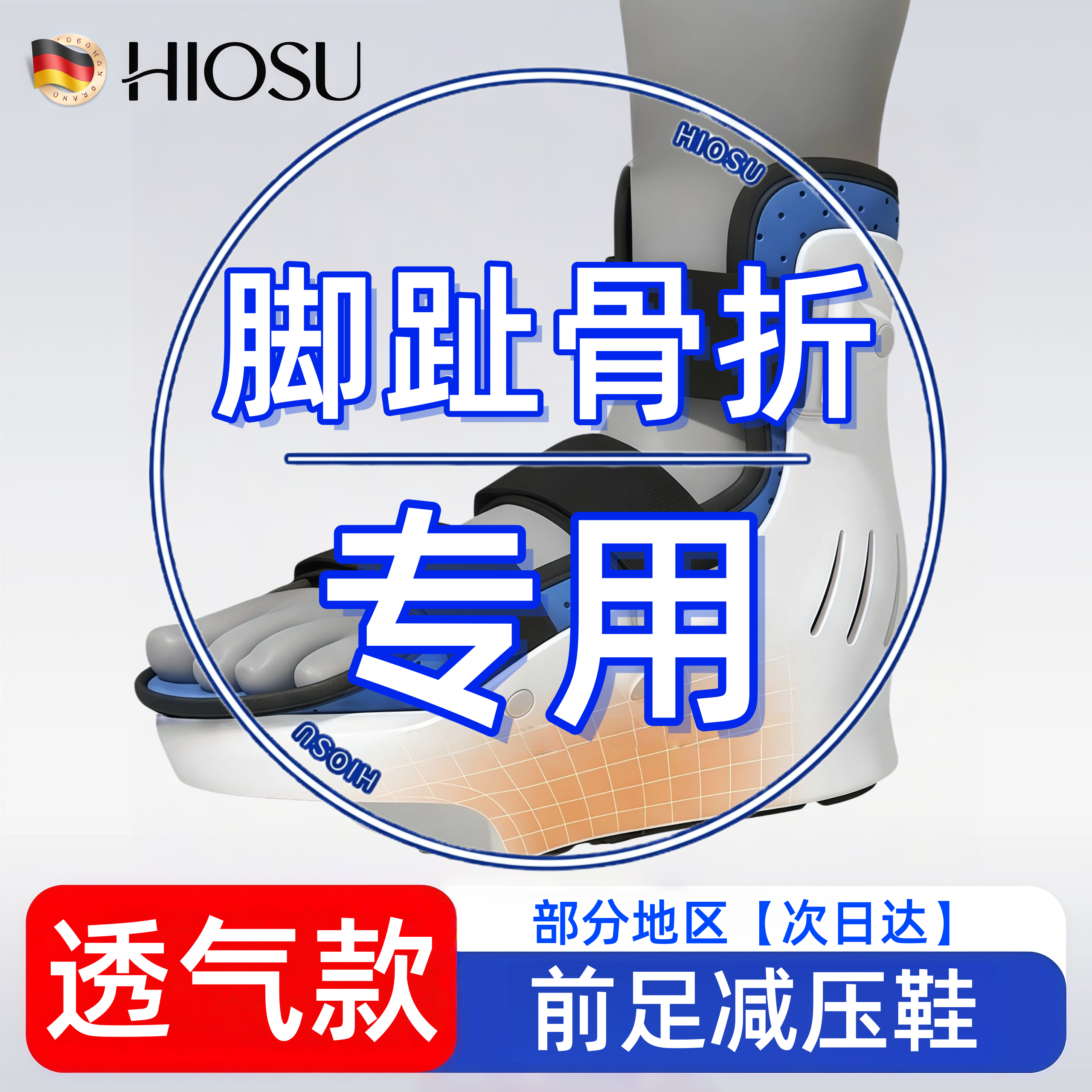 前足减压鞋脚趾骨折专用鞋拇指受伤走路用前足免负重鞋夏季透气款