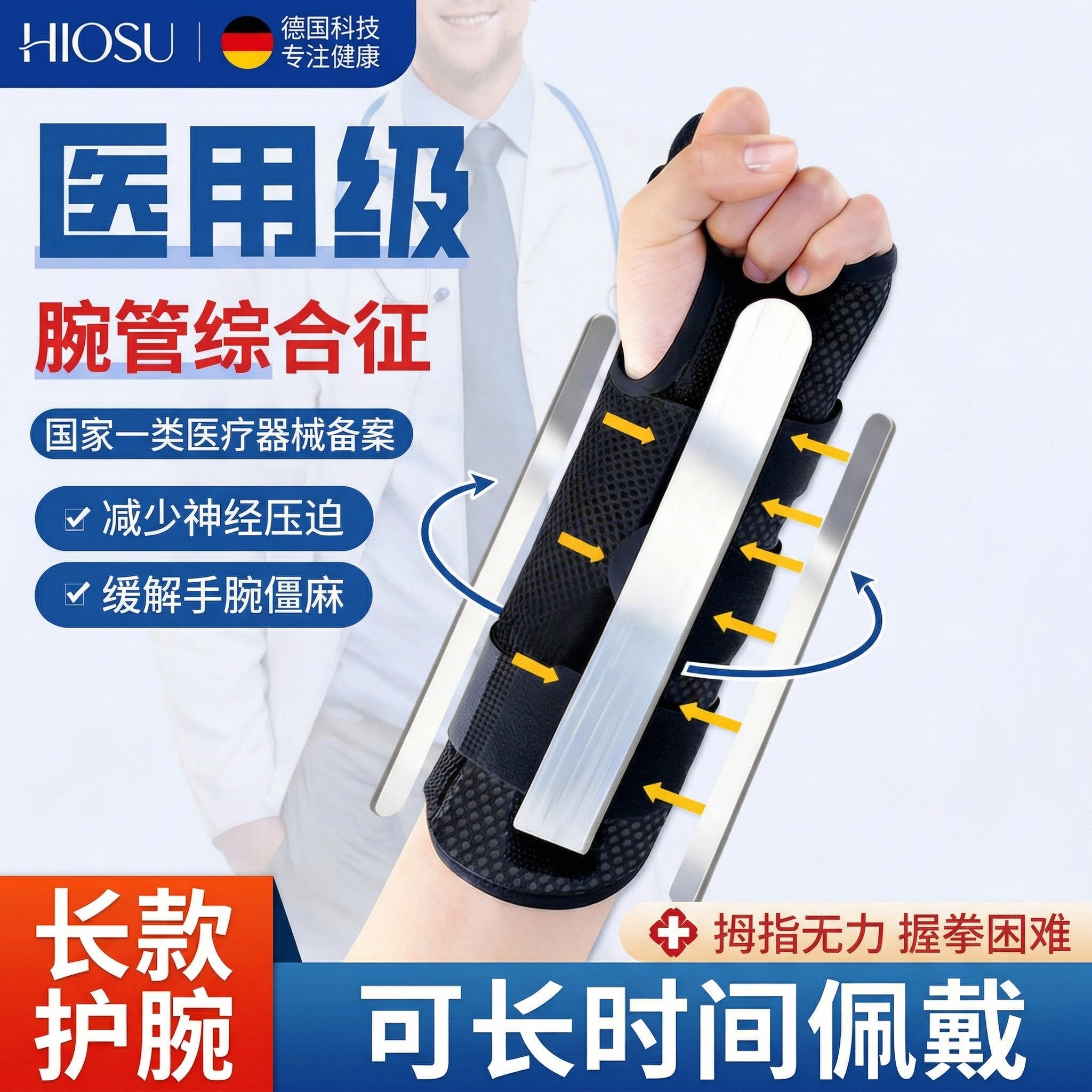 腕管综合征专用护具手麻腕管综合症护具腕关节固定医用手腕固定器