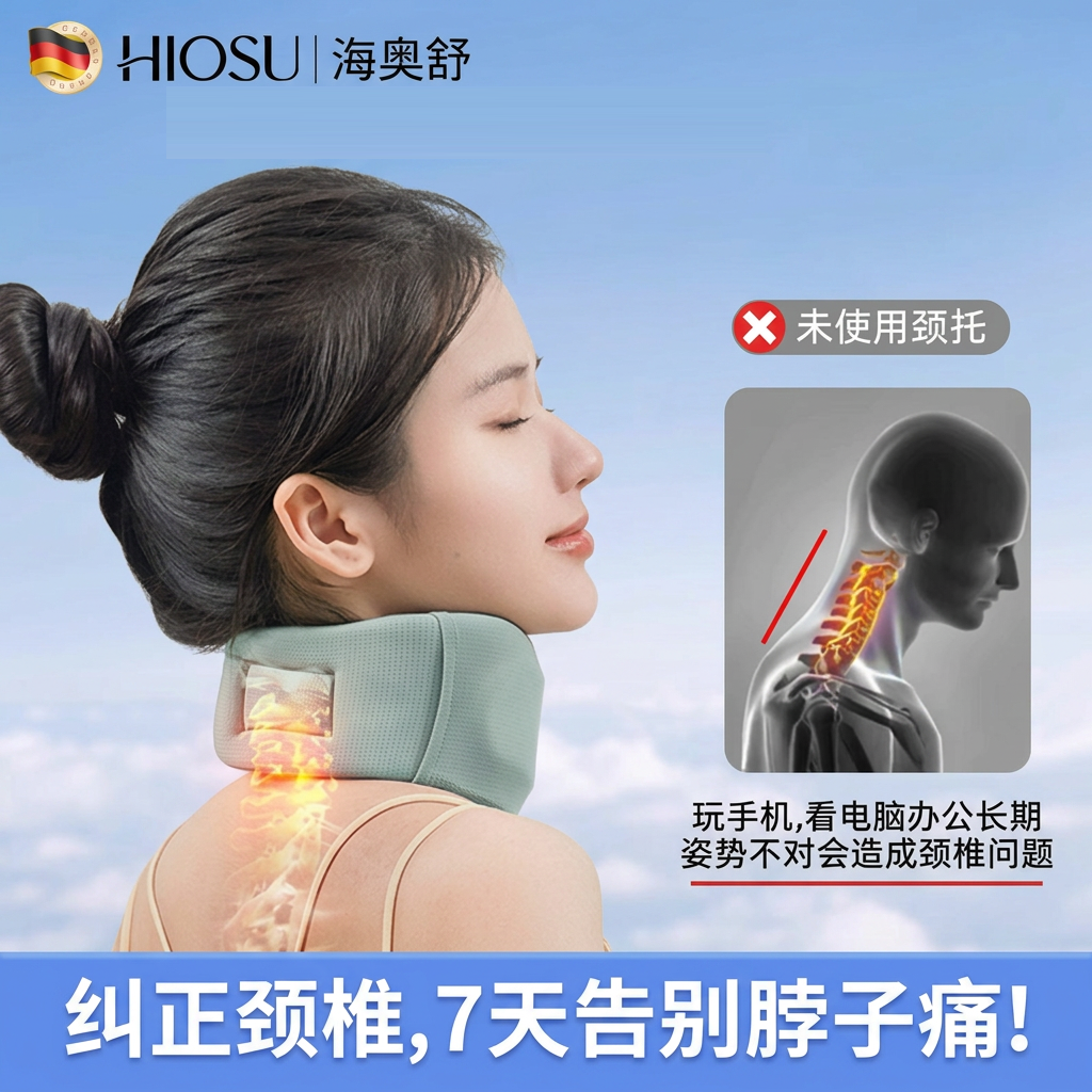 颈托防低头护颈神器脖子前倾矫正器支撑颈椎家用牵引固定脖套成人
