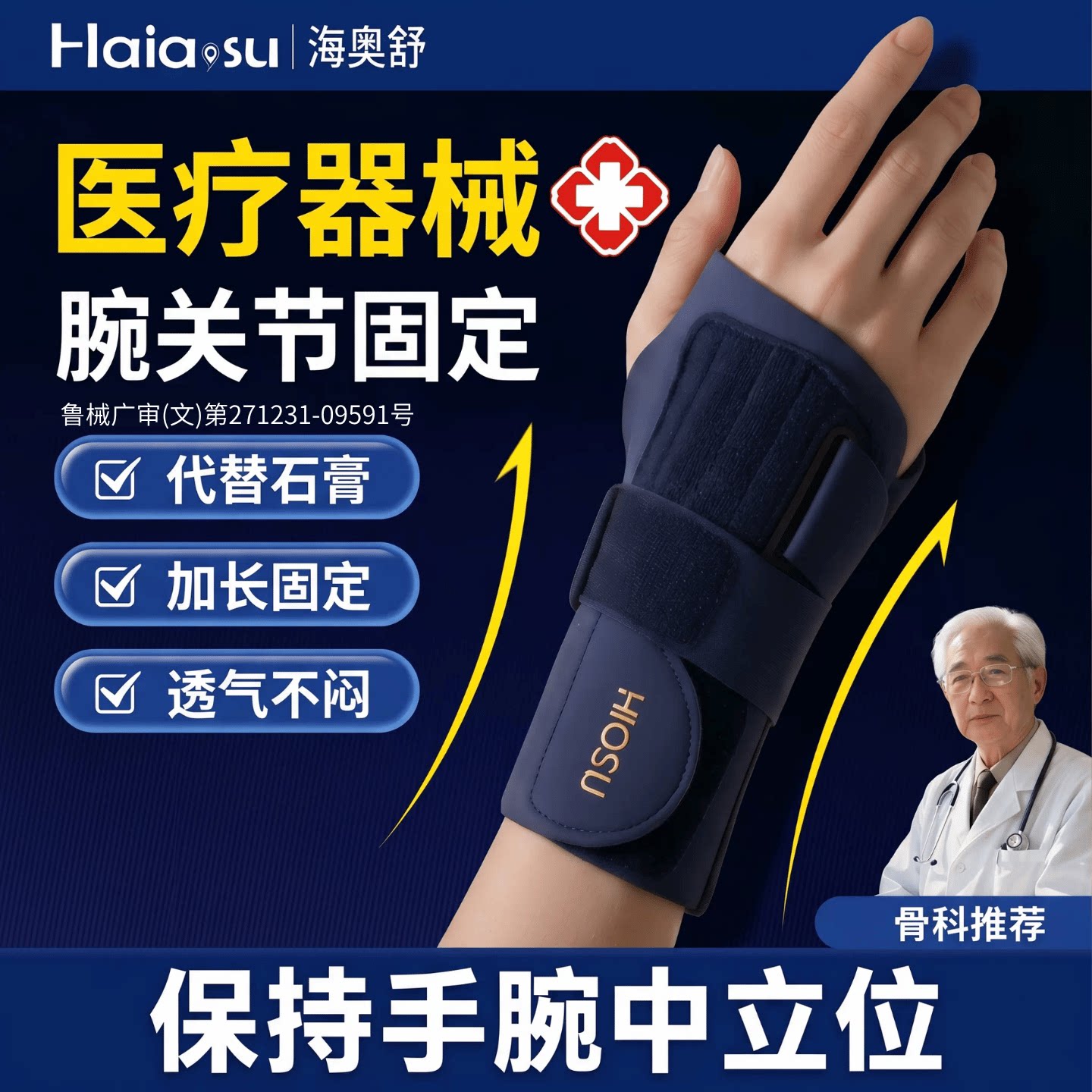 【代替石膏】医用腕关节固定支具图片