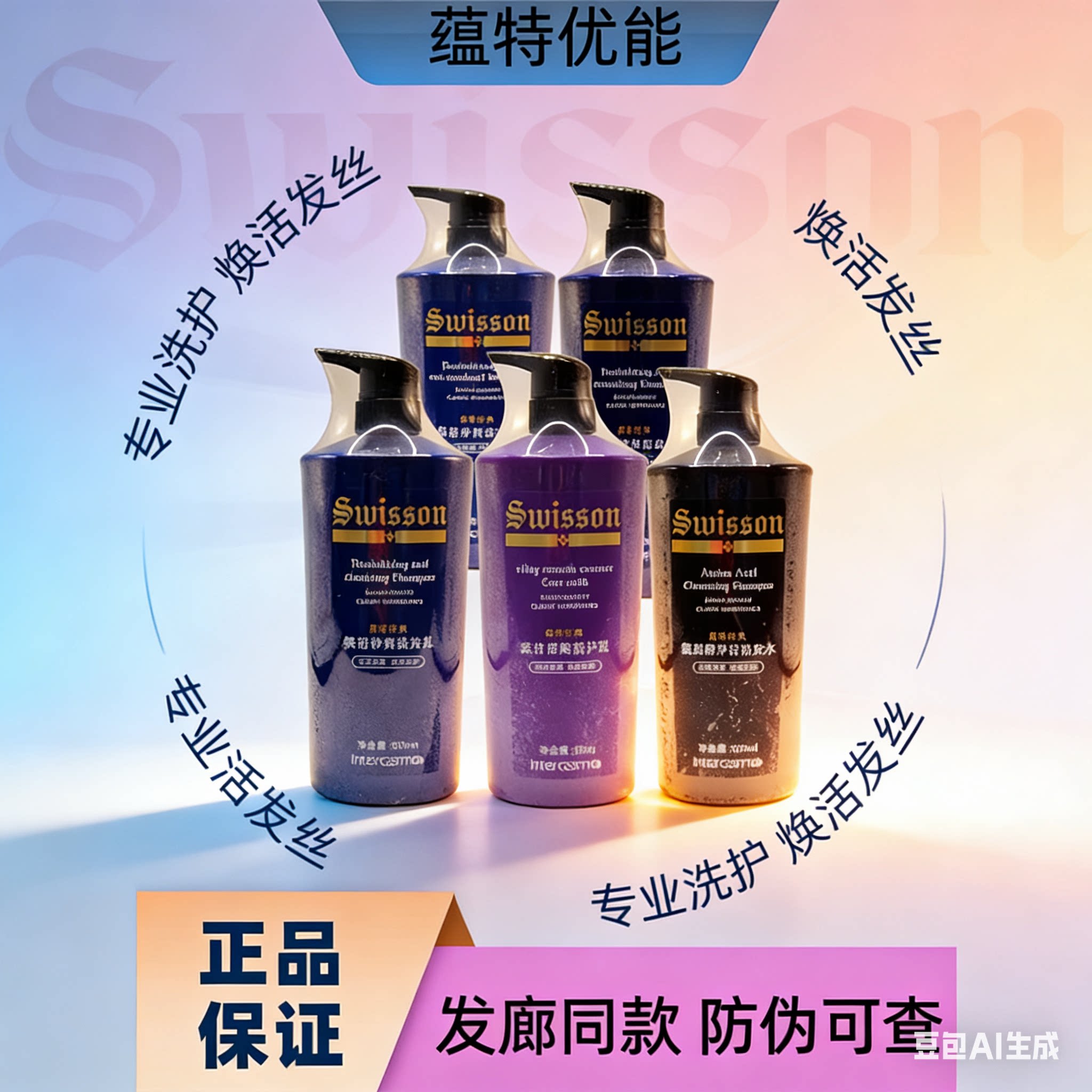 蕴特优能经典系列氨基酸洁净无硅油焕活净爽去屑洗发水丝滑护发素