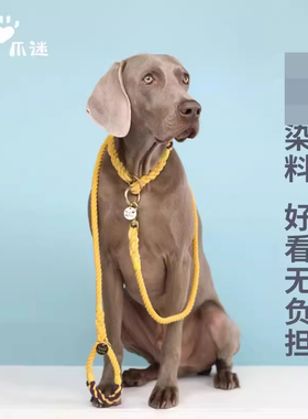 PawsHolic爪迷狗狗P型牵引绳防爆冲小中大型犬威玛杜宾纯手工制作