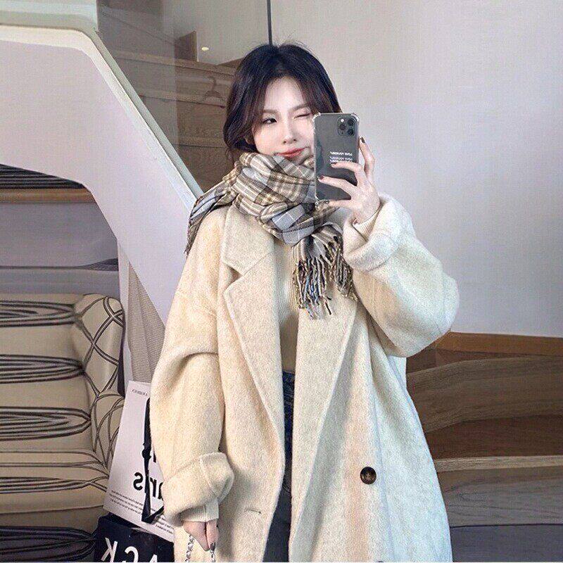 高级感双面羊毛羊绒大衣女2025冬装新款赫本风加厚超好看毛呢外套