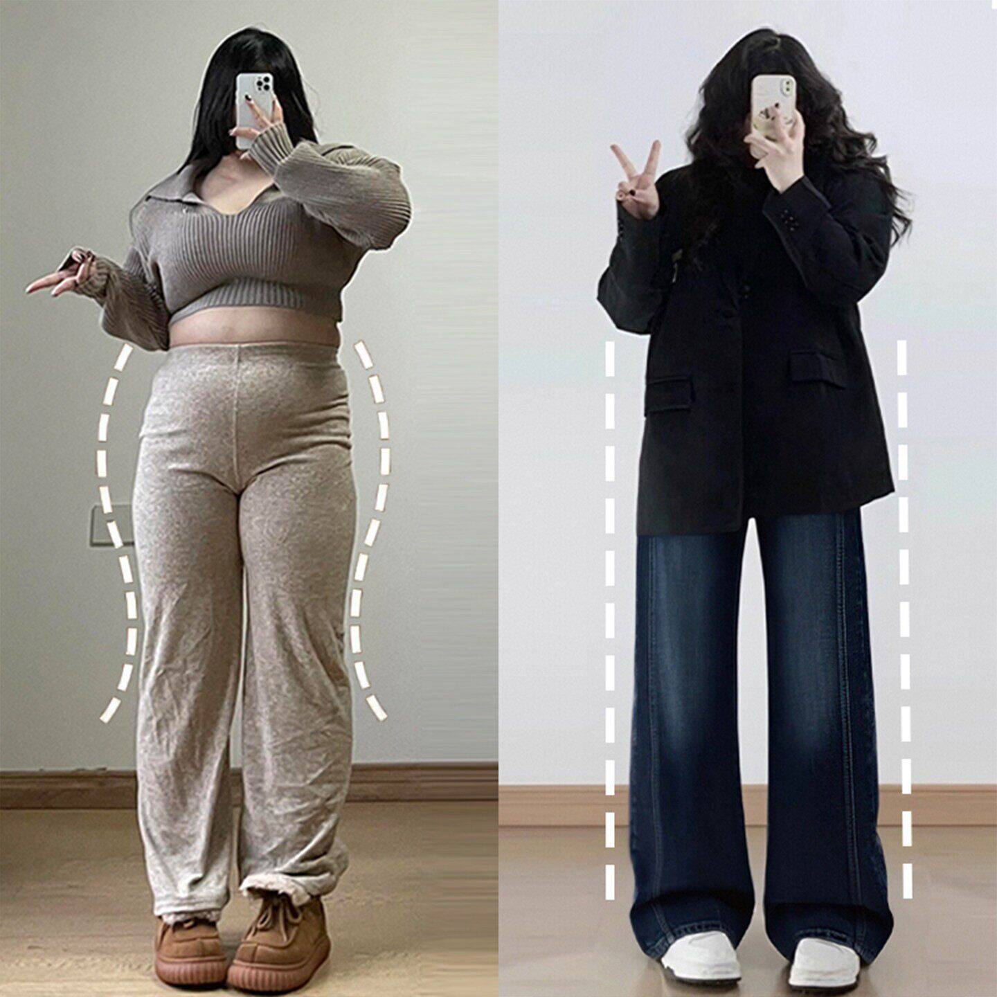 特大码女装蓝色高腰弹力微喇牛仔裤女2026春季梨形报恩裤胖mm裤子