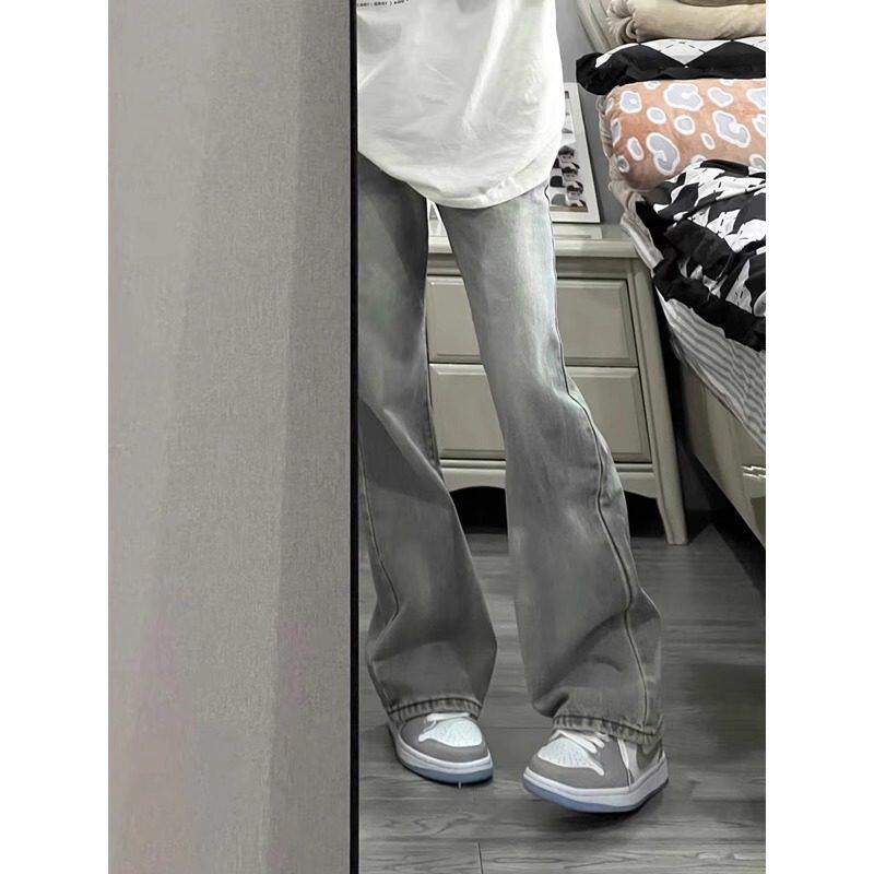 美式覆古微喇牛仔裤女夏季2025新款设计感高腰显瘦阔腿裤薄款裤子