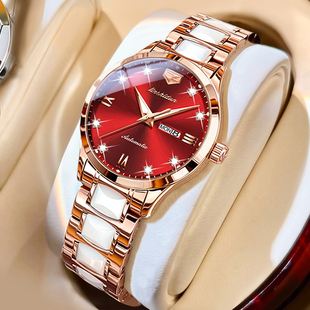 牌2025新款 七夕礼物送女友进口机芯瑞士正品 女士手表女陶瓷机械表
