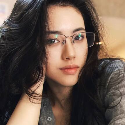 金丝半框超轻防蓝光辐射眼镜框女可配镜有度数近视镜男平光眼睛潮