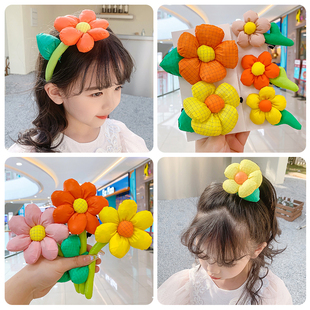 扎马尾头绳花朵发圈儿童发夹发绳橡皮筋不伤发饰女童女孩发箍头饰