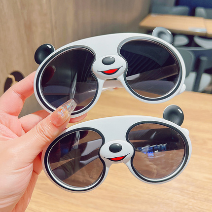 Kids sunglasses boys girl polarized UV protection sunglasses cartoon panda silicone sunglasses baby glasses