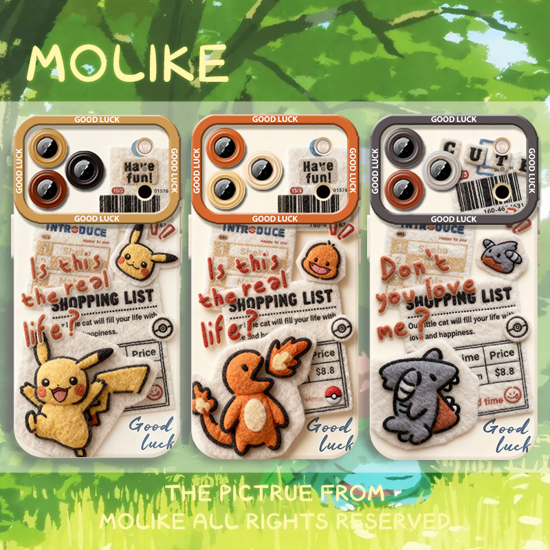 毛绒宝可梦适用苹果17手机壳iPhone16promax皮卡丘15新款14小火龙13mini耿鬼12动漫11男女x硅胶xr/xs/8/7/air