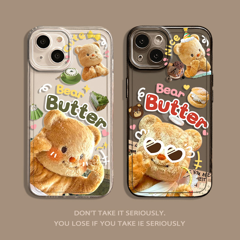 适用butterbear小米17promax手机壳16新款15ultra黄油小熊14红米k80奶油note13泰国70至尊版60新款50情侣