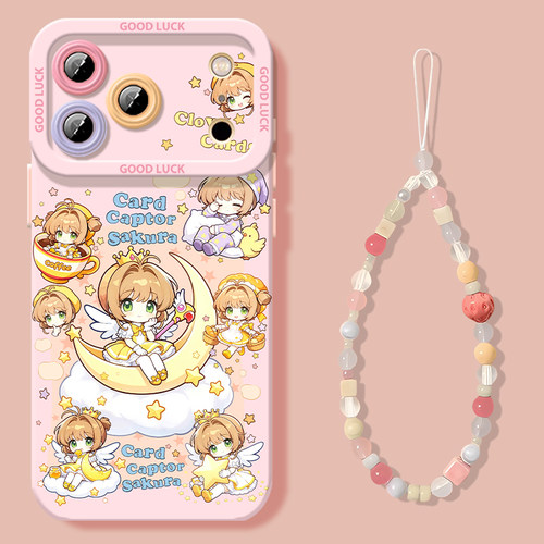 适用苹果17手机壳新款魔法少女iphone17promax小樱16可爱15带挂绳13动漫14硅胶12女款max保护11套pro卡通粉色