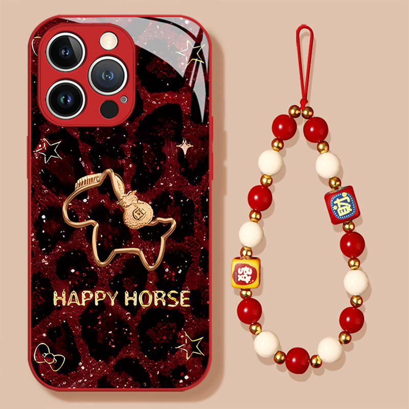 豹纹金马适用小米17promax手机壳15ultra马年14新款13红米k90新年80本命年70玻璃60至尊版50挂绳note12保护11