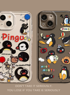 pingu企鹅适用华为pura80手机壳mate70pro可爱nova13卡通12趣味7荣耀400透明300超火90全包镜头x60/40/magic7
