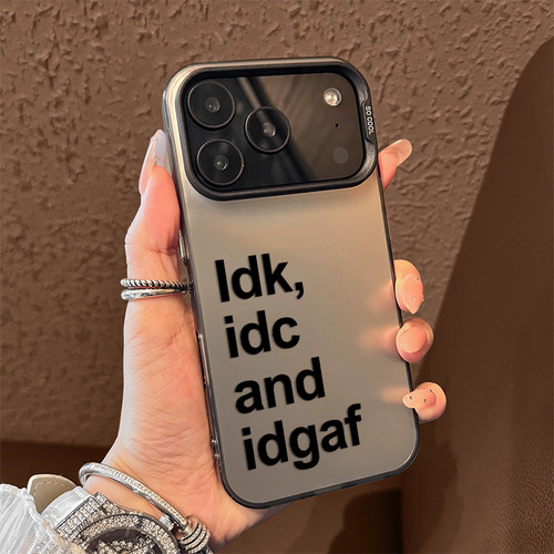 idk idc适用苹果18promax手机壳iPhone17个性英文16新款15佛系14简约13小众12高级感x防摔xr保护套xs/8/7