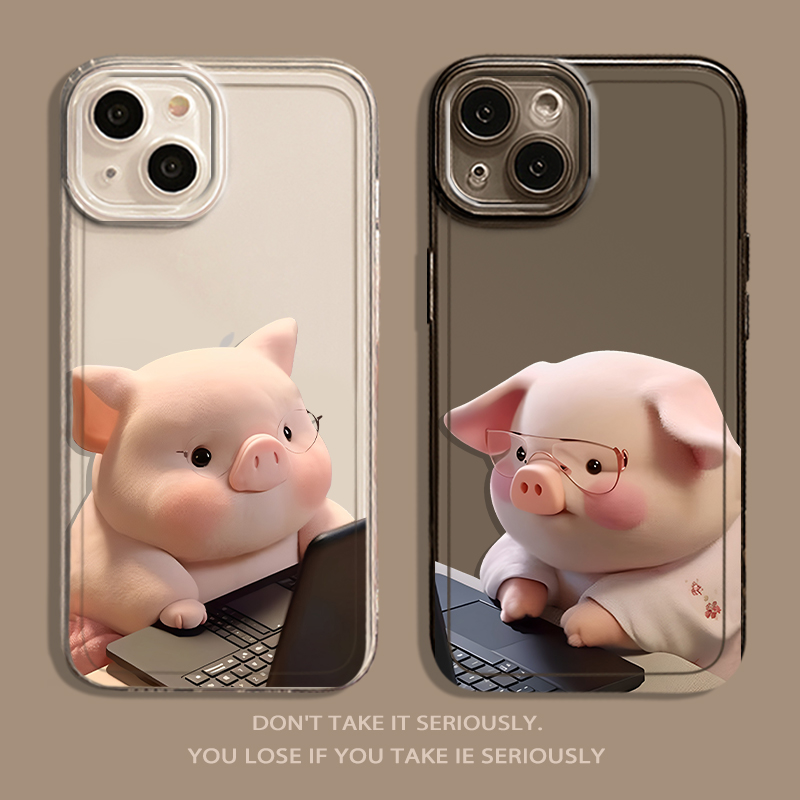 适用华为手机壳情侣打工猪猪硅胶