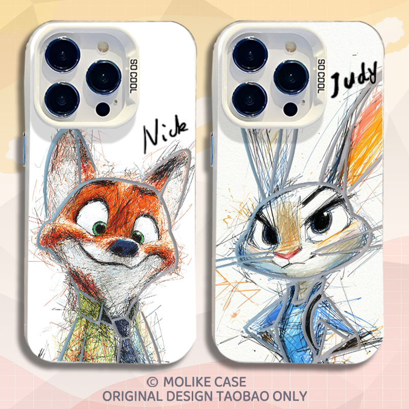 潦草尼克朱迪适用华为pura80手机壳mate70pro镭射nova14新款13疯狂12荣耀400动物300城200/x60/50/magic8/7/6