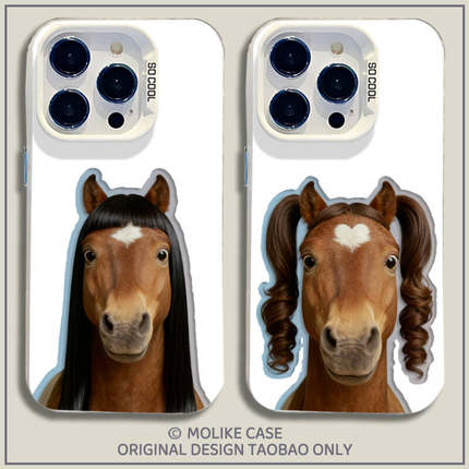 抽象双马尾小马适用小米17promax手机壳15ultra马年14新款13红米k90搞怪80趣味70本命年60至尊版50/note12/11