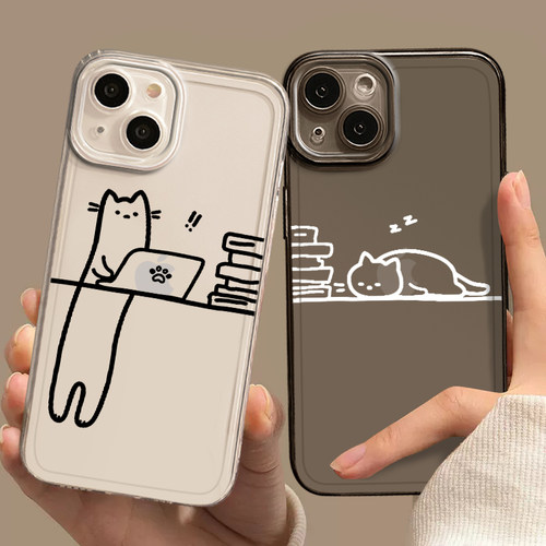 全机型手机壳情侣卡通猫咪硅胶