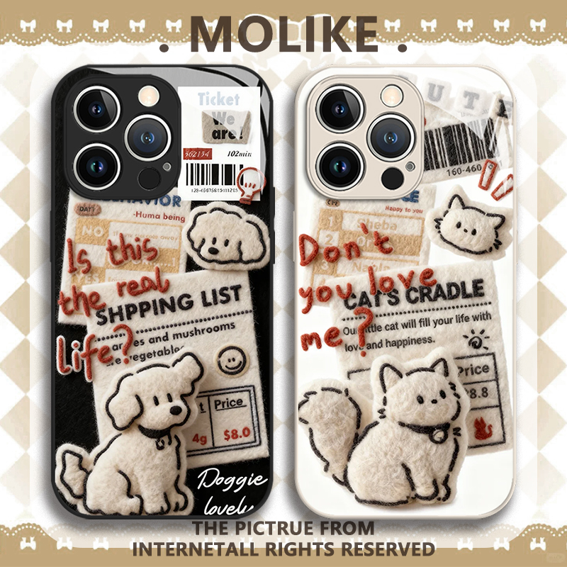 毛绒小狗适用iqoo15手机壳13小猫z9turbo情侣12毛绒11s一加ace5新款neo10pro玻璃1+2男女3v可爱9/8/7/6/vivo