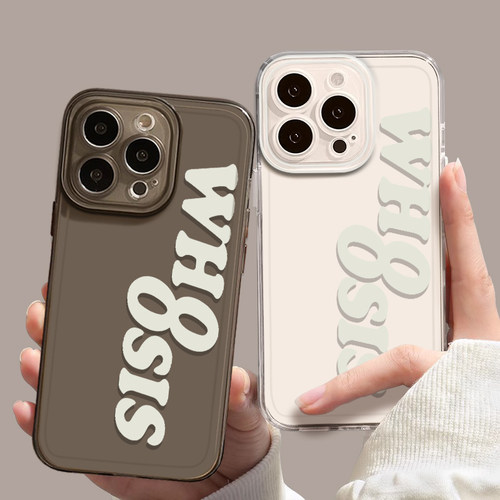 whoosis英文字母适用苹果17promax手机壳iPhone16透明15新款14不知其名13mini简约12创意11个性x软xr套xs/8/7