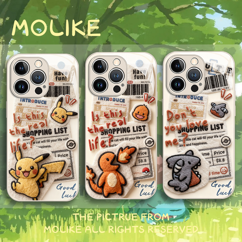 报纸宝可梦适用苹果17手机壳iPhone16promax皮卡丘15新款14小火龙13mini耿鬼12动漫11男女x玻璃xr/xs/8/7/air