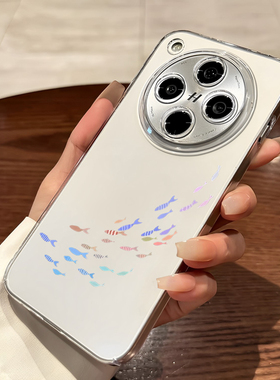 彩色鱼群适用oppofindx9手机壳findx8Ultra透明镜头全包7pro新款6简约小众5创意4透明3防摔保护套OPPO女s十+