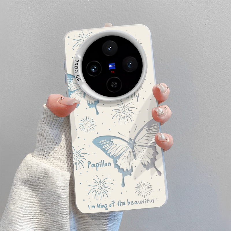 适用vivo手机壳蝴蝶女款镭射个性