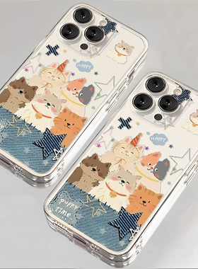 蓝色小狗适用华为pura70手机壳mate80promax创意nova15新款14卡通13荣耀500可爱400透明300保护x60外壳50套软