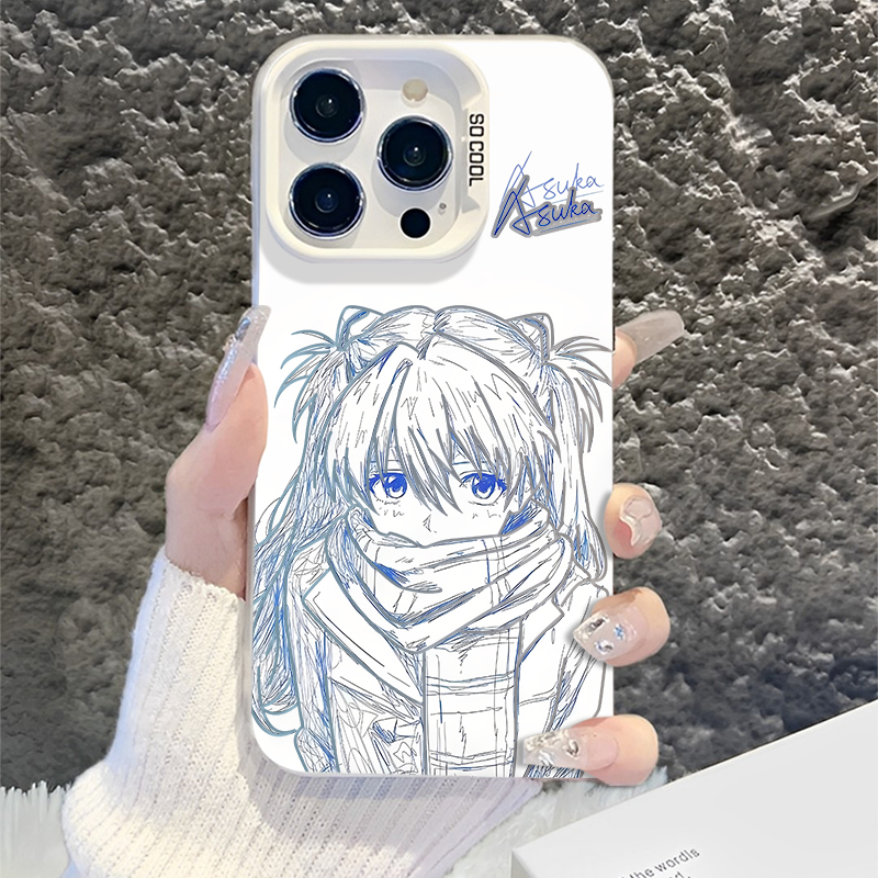 镭射明日香线稿适用小米17promax手机壳15ultra动漫eva套14新款13红米k90二次元80男70/60至尊版50/note12/11