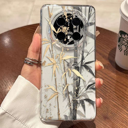 水墨风竹子适用华为mate70pro手机壳mate60透明mate50e新中式mate40新款mt外壳高级感镜头男女中国风古风全包