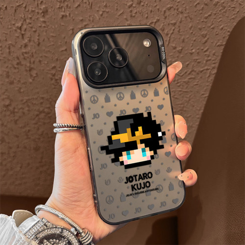 像素JOJO的奇妙冒险适用苹果17promax手机壳iPhone16动漫15新款14镭射13mini二次元12男生11防摔x套xr/xs/8/7