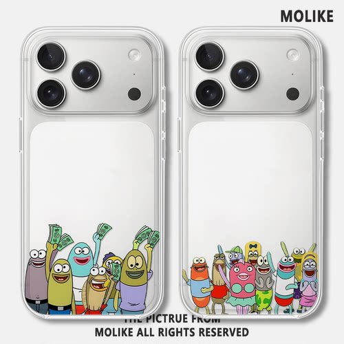 比奇堡的居民们适用苹果17promax手机壳iPhone16透明15新款14小丑鱼13mini搞怪12卡通11防摔x超薄xr软xs套8/7