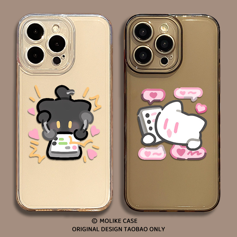 打电话情侣猫咪适用小米17promax手机壳15ultra透明14新款13红米k90情侣80卡通70可爱60至尊版50男note12女11
