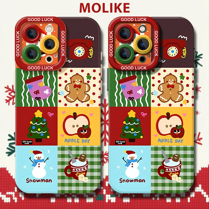 拼接圣诞节适用苹果17手机壳iPhone16promax姜饼人15新款14圣诞树13mini秋冬12小众11冬天x保护xr/xs/8/7/air