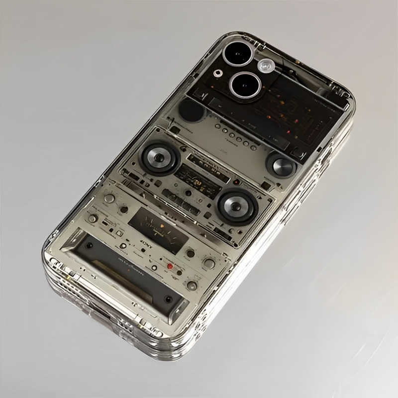 适用苹果17手机壳iPhone16promax磁带15播放器13mini小众14个性12趣味x新款xr搞怪xs保护套8男生7外全包镜头