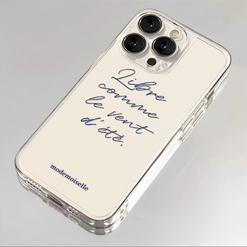 法语适用苹果18手机壳iPhone17promax英文16新款13小众14语种15法式x字母xr文字xs女款8透明7高级感防摔