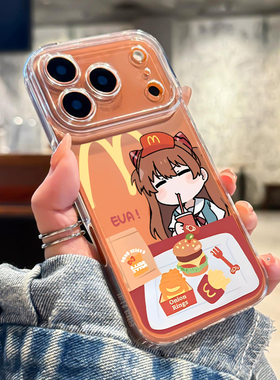 麦门m记适用苹果17手机壳iPhone16promax明日香15新款14绫波丽13mini透明12动漫11橙色x保护套xr男xs/8/7/air