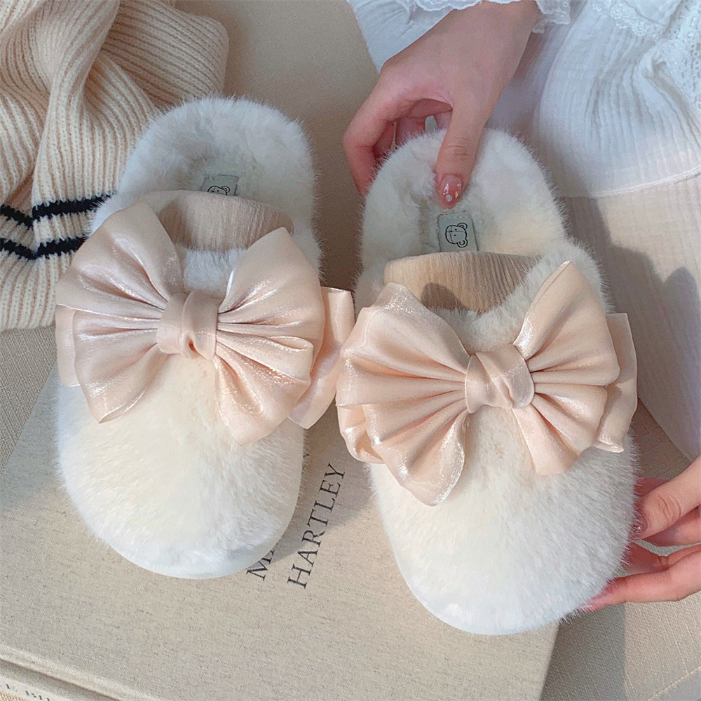 仙女风可爱蝴蝶结女士毛毛鞋保暖舒适防滑2025冬季新款居家棉拖鞋,女鞋,毛毛鞋,淘宝优惠券,粉丝福利购,淘宝优惠卷