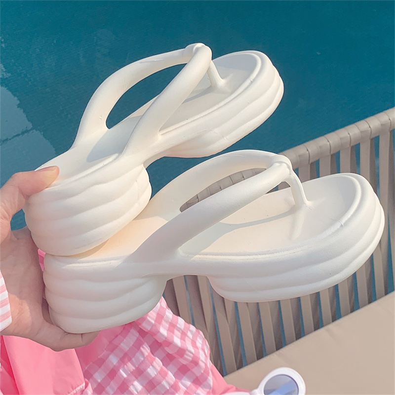 时尚外穿防滑踩屎感厚底人字拖