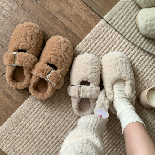 女款冬高级感毛毛半拖鞋外穿