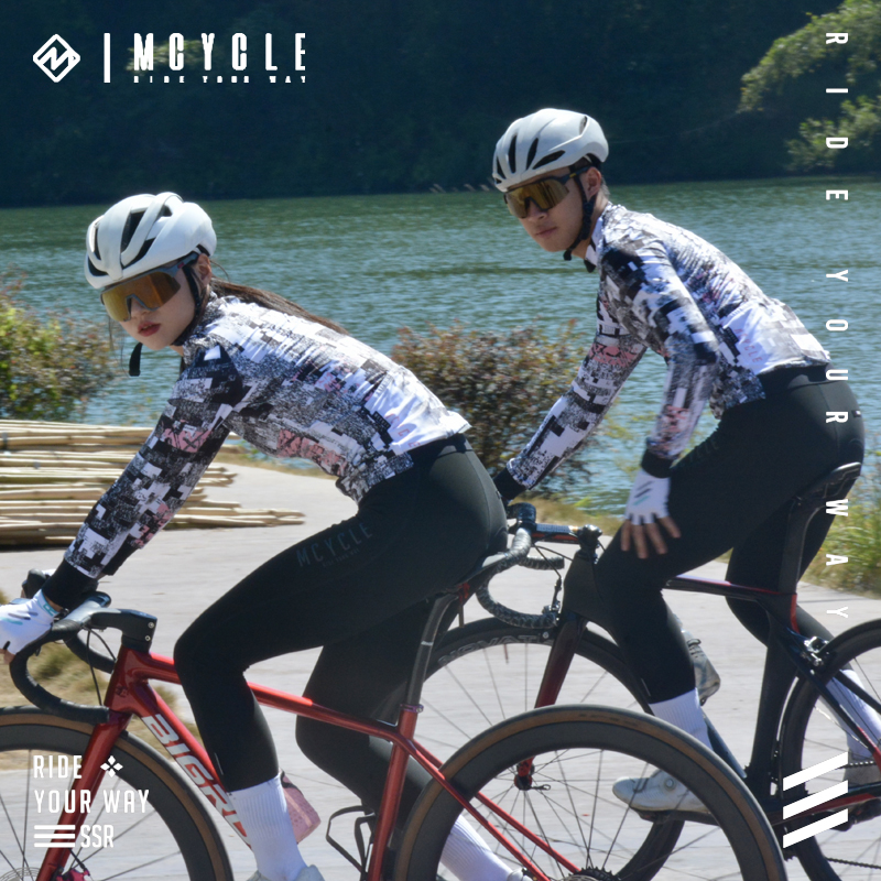 魅骑mcycle抓绒骑行长袖男女秋冬保暖公路车服单车上衣山地元始