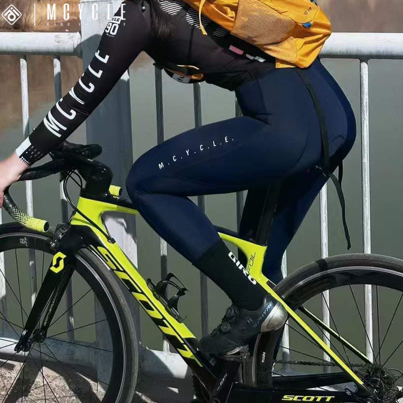 魅骑MCYCLE骑行背带长裤女薄款春秋自行车公路吊带裤减震透气速干